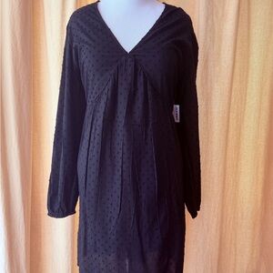 Old Navy Black Long Sleeve Relaxed Dress